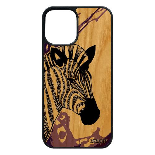 Coque Antichoc 12 Pro/Iphone 12 Bois Silicone Zebre 64 Go Tribal Graphique Azteque Animal Noir Motif Violet Cheval Rayure