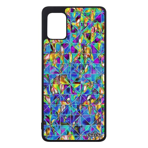 Coque Design Carreau Samsung Galaxy A31 Silicone Marbre Effet Multicolore Motif Carre Geometrie 4g Etui Dessin Jolie Jaune Coloré De