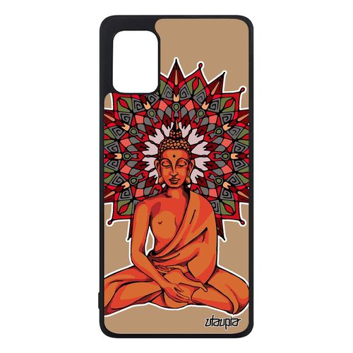 Coque Samsung Galaxy A31 Silicone Bouddha Thailande Yoga Cadeau De Noel Femme Pochoir D'or Housse Marron Rosace Bouddhisme Pas Cher