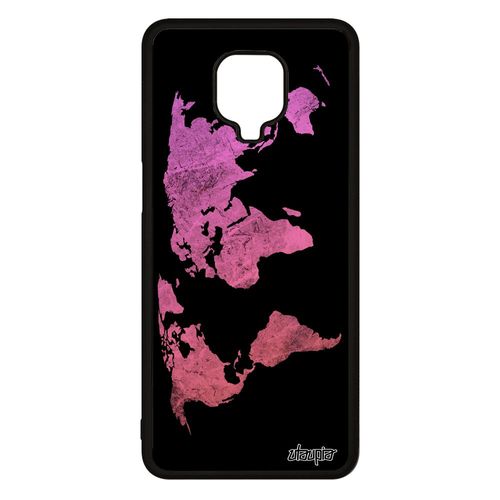 Coque Silicone Pour Xiaomi Redmi Note 9s Carte Monde Motif Terre Etui Atlas Pays Pas Cher Effet Globe Case Rose Jolie Personnalisé