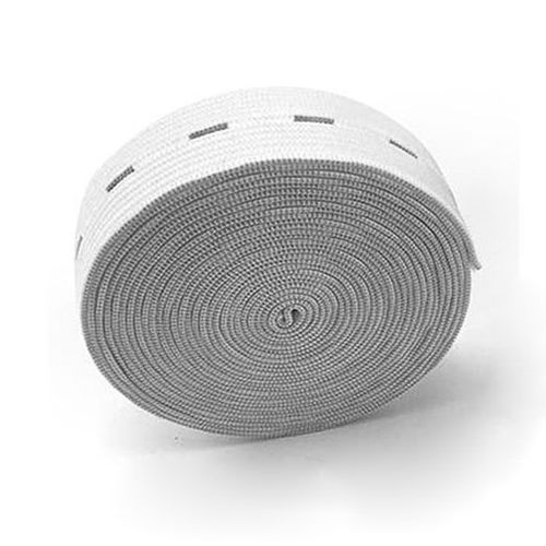 Blanc Noir Bandeau Élastique Avec Trou De Bouton 15mm 20mm 25mm Boutonnière Bande Couture Pantalon Taille Réglable 5 Mètres 10 Mètres - Type White Elastic Band - 10 Meters - 20mm