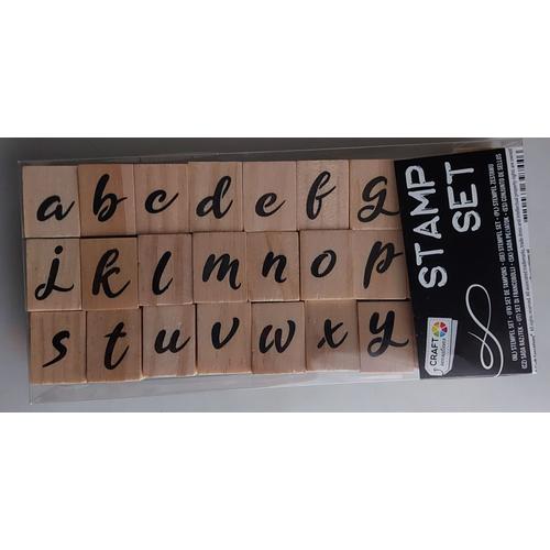 Tampons bois - alphabet - lettres cursives