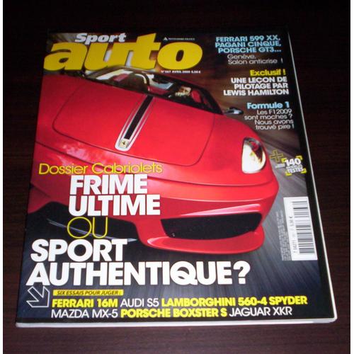 Sport Auto N° 567 - Dossier Cabriolets - Aston Martin - Lamborghini Murciélago - Pagani Zonda Cinque