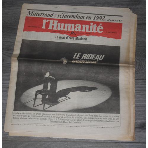 La Mort D'yves Montand Hommage Couv + 6 Pages / 14692