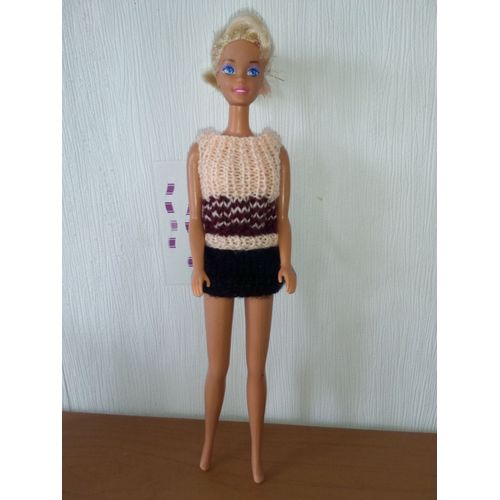 Haut N° 38 Tricoté Main Pour Poupée Barbie