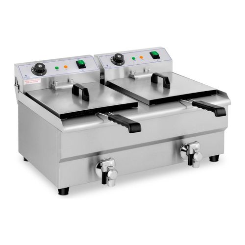 Friteuse Électrique Professionnelle Restaurant 2 X 13 Litres Robinets De Vidange Helloshop26 14_0001787