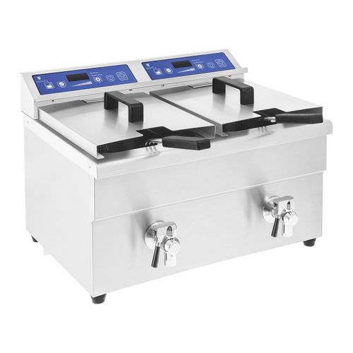 Friteuse Électrique Professionnelle Restaurant 2 X 10 Litres 60 À 190°C Helloshop26 14_0001773