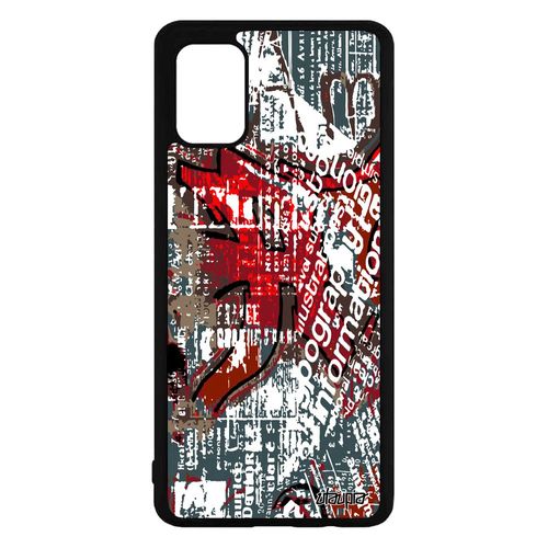 Coque Samsung Galaxy A71 Silicone Street Art Design Texture Portable Mobile Coloré Tagué Marron Ecriture Motif Peinture Tag Antichoc