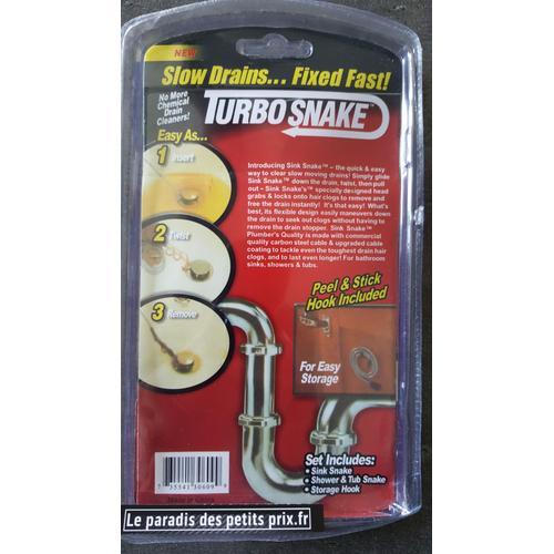 2 X Déboucheur d'évier Furet de Nettoyage Canalisation Turbo Snake