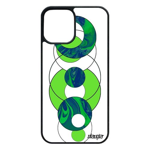 Coque Iphone 12 / 12 Pro Silicone Marbre Geometrie Jolie Effet Fond Aluminium Vert De Protection Dessin 4g Design Rond Matiere