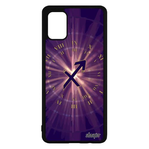 Coque Silicone Samsung Galaxy A71 Signe Sagittaire Dessin Du Zodiaque Galaxie Soleil Horoscope Violet Astrologique Sidérale Univers