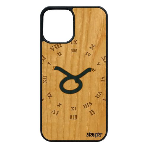 Coque Pour 12 Pro/Iphone 12 Bois Silicone Signe Taureau Homme Etui Univers Horoscope Bleu 64 Go Galaxie Astrologique Case