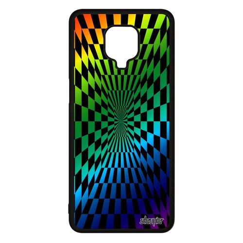 Coque Silicone Illusion D'optique Pour Xiaomi Redmi Note 9 Pro Original Etui Vert Art Visuel Arc En Ciel Housse Geometrie Effet 4g