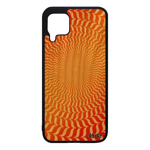 Coque Bois P40 Lite Silicone Illusion D'optique Telephone Magie Solide Case Motif Orange Gel Cercle Housse Graphique Spirale Huawei