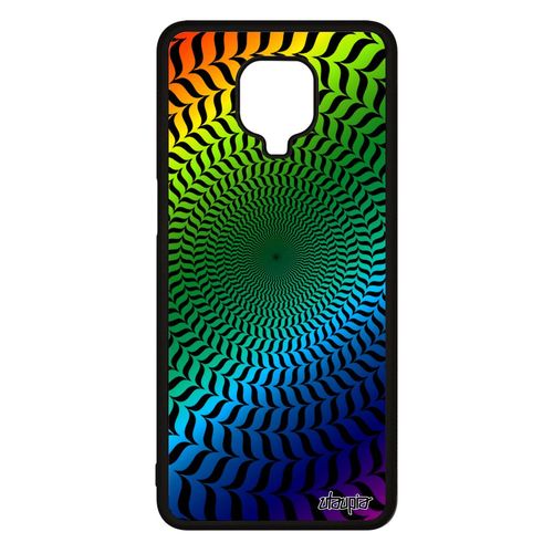 Coque Xiaomi Redmi Note 9 Pro Silicone Illusion D'optique Arc En Ciel Effet Dessin Personnalisé Housse Vert Art Visuel Cercle Rond