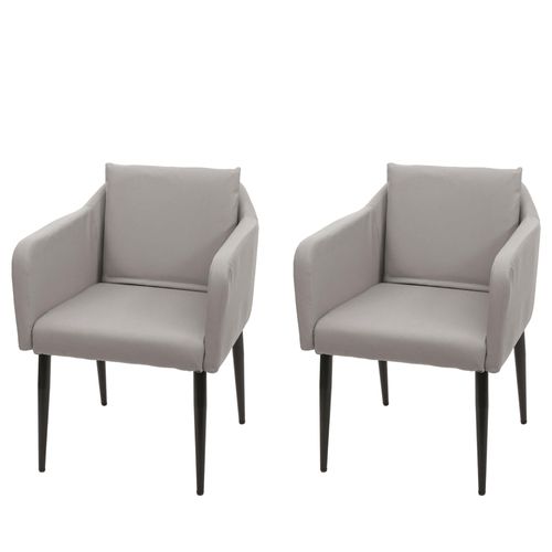 2x Chaise De Salle À Manger Hwc-H93, Chaise De Cuisine Chaise Longue   Similicuir Taupe