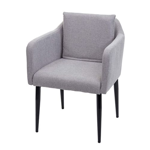 Chaise De Salle À Manger Hwc-H93, Chaise De Cuisine Chaise Longue   Tissu/Textile Gris Clair