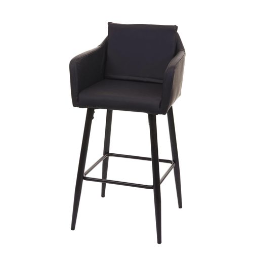 Tabouret De Bar Hwc-H93, Tabouret De Comptoir, Repose-Pieds Métal   Similicuir Noir