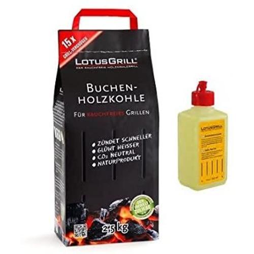 Kit Charbon Lotus Grill 2.5kg + 1 Pack Gel 500ml Pour Allumage Original Lotus Grill