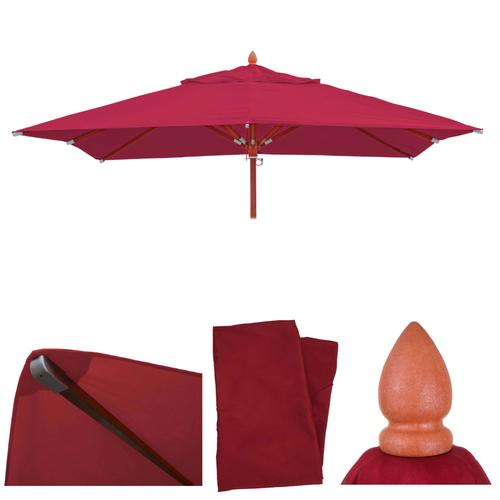 Toile Pour Parasol De Gastronomie En Bois Hwc-C57, Carré 4x4m Polyester 3kg   Bordeaux