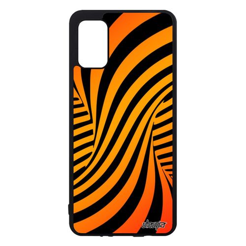 Coque Samsung Galaxy A41 En Silicone Illusion D'optique Moderne Effet Alu Magie 3d Orange Graphique Motif Smartphone Portable Etui