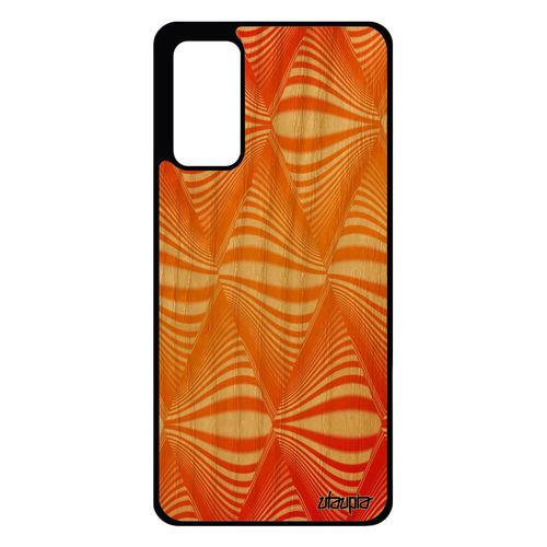 Coque Samsung Galaxy S20 Fe Bois Silicone Illusion D'optique Triangle Moderne Losange Effet Orange Magie 4g Design Cover Vague De