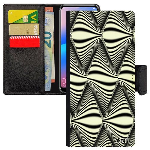 Coque Samsung Note 10 Lite Rabat Silicone Illusion D'optique Etui Antichoc Art Visuel Vague Rigide Noir Bicolore Dessin Magie Galaxy