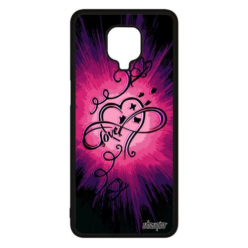 Coque Pour Xiaomi Redmi Note 9s Silicone Infini Love Dessin Papillon Amour Illimité Soleil Espoir Smartphone M2003j6a1g Motif Rose