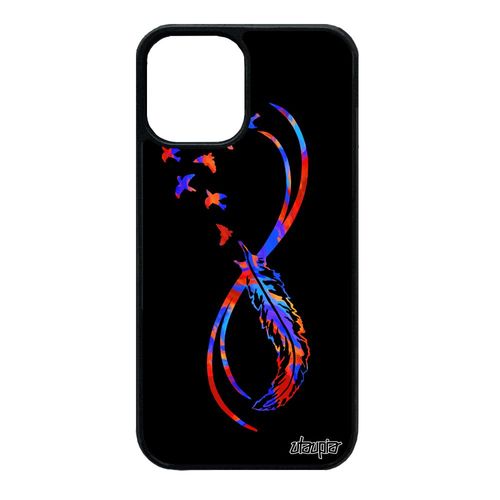 Coque Iphone 12 Mini En Silicone Infini Imprimé Plume Tattoo Multicolore Fille Oiseau Etui Original Eternel Orange Mobile