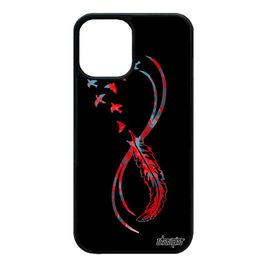 Coque Silicone Infini Pour Iphone 12 Mini Aluminium Jolie Rigide Oiseau Symbole Sans Fin Case Couleur Rouge Plume Multicolore
