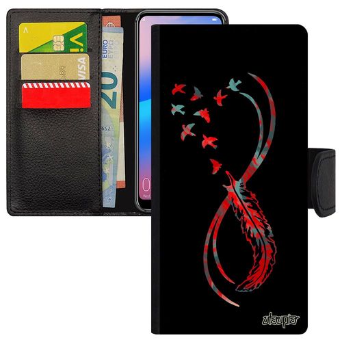Coque Pour Redmi Note 8 Pro Portefeuille Infini Multicolore Personnalisé Symbole Sans Fin Antichoc Etui Jolie Plume Design En Xiaomi