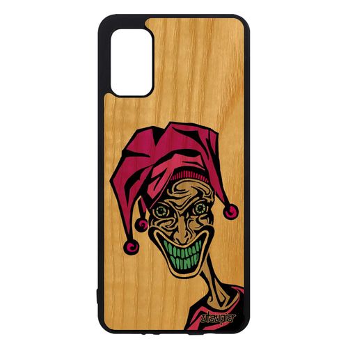 Coque Bois Veritable Pour Samsung Galaxy A41 Silicone Joker Horreur Cartoon Rose Drole Housse Motif Comics Humour Rigide Bd Clown De