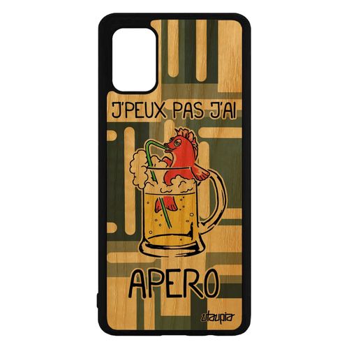 Coque En Bois Pour Samsung Galaxy A71 Silicone Humour J'peux Pas J'ai Apero De Protection Mobile Comique Gris Drole Texte Veritable