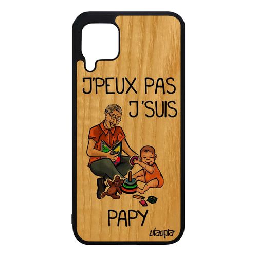 Coque J'peux Pas J'suis Papy Huawei P40 Lite En Bois Silicone Texte Drole Nova 7i Personnalisé Telephone Enfant De Protection Violet
