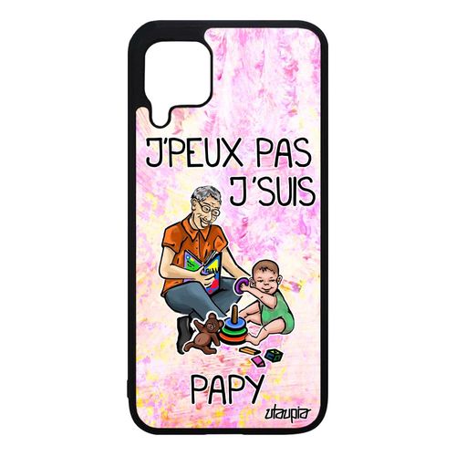 Coque Silicone Huawei P40 Lite Jpeux Pas J'suis Papy Enfant Dessin Humour Drole Violet Texte Papi Etui Grand Pere Je Made In France