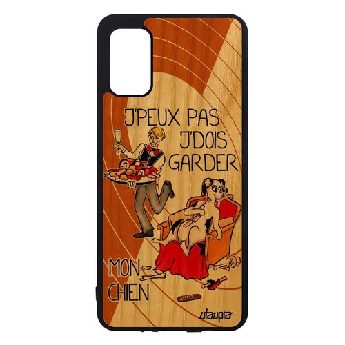 Coque En Bois Samsung Galaxy A41 Silicone Humour J'peux Pas J'dois Garder Mon Chien Bd Etui Orange Jpeux Animaux Cartoon Dessin Tpu
