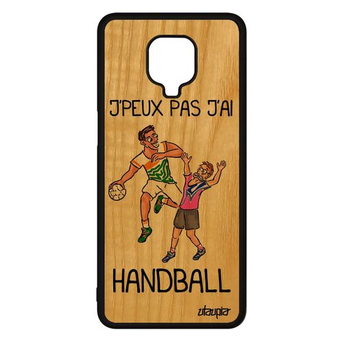 Coque Bois Xiaomi Redmi Note 9s Silicone J'peux Pas J'ai Handball Rose Humoristique Humour Drole Case Telephone Hand Cover Sport
