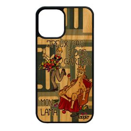 Coque En Bois Silicone Pour Iphone 12 Mini J'peux Pas J'dois Garder Mon Lama Gris Dessin Cartoon De Protection 4g Jpeux Animal