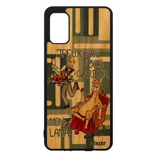 Coque J'peux Pas J'dois Garder Mon Lama Samsung Galaxy A41 En Bois Silicone Jpeux Dessin Telephone Cartoon De Protection Gris Animal