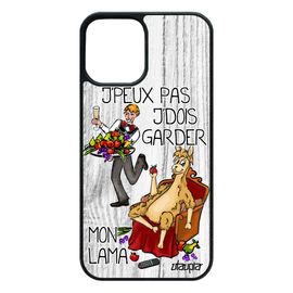 Coque Iphone 12 / 12 Pro Silicone J'peux Pas J'dois Garder Mon Lama Gris Texte Portable Jpeux Humoristique Drole Case Cartoon