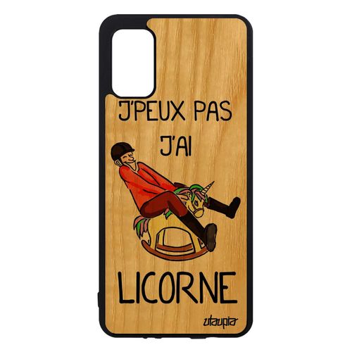 Coque En Bois J'peux Pas J'ai Licorne Pour Samsung Galaxy A41 Silicone Bd Housse Bumper Humour 4g Orange Telephone Etui Humoristique