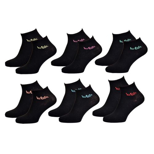 Chaussettes Courtes Femme Lee Cooper Qualité Et Confort-Assortiment Modèles Photos Selon Arrivages- Opale Pack De 6 Paires Noires