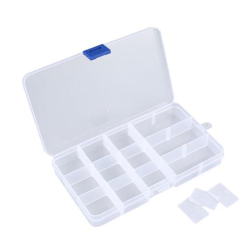 15 emplacements outil portable boîte de rangement Boîte à vis Nail Craft  Container Organisateur Transparent 15 grid