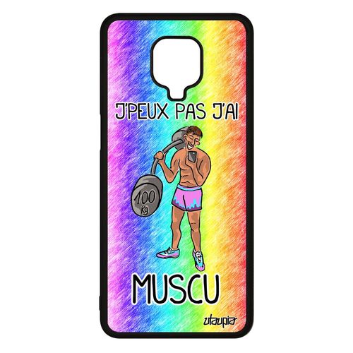 Coque Silicone Xiaomi Redmi Note 9 Pro J'peux Pas J'ai Muscu Motif Fitness Crossfit Humour Sport Comique Vert Humoristique Bd Case