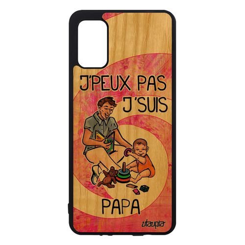 Coque Samsung Galaxy A41 En Bois Silicone Jpeux Pas J'suis Papa Bande Dessinée Etui Rigide Humour Père Rose Sm-A415f/Dsn Drole Je De