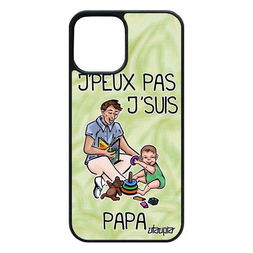 Coque Pour 12 Pro/Iphone 12 Silicone Humour J'peux Pas J'suis Papa Jpeux 64 Go Naissance Fille Bd Smartphone De Made In France