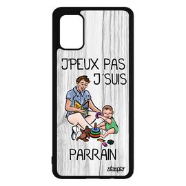 Coque Pour Samsung Galaxy A71 Silicone J'peux Pas J'suis Parrain Bande Dessinée Je 4g Humoristique Case Jpeux Naissance Garcon Gris