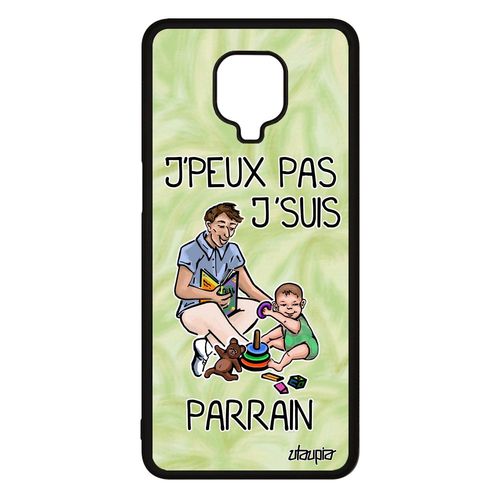 Coque En Silicone Antichoc Xiaomi Redmi Note 9 Pro J'peux Pas J'suis Parrain Pas Cher Bd Texte Drole Humour Jpeux Vert Telephone Je