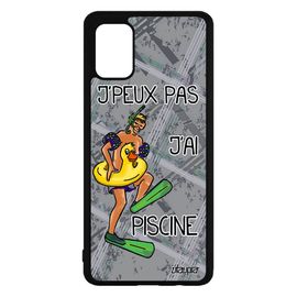 Coque Pour Samsung Galaxy A71 En Silicone J'peux Pas J'ai Piscine Gris Humoristique Drole Mobile Vacances Portable Dessin Case Sport