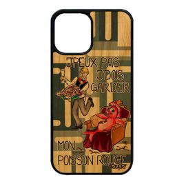 Coque Iphone 12 Mini Bois Silicone Jpeux Pas J'dois Garder Mon Poisson Rouge Dessin Animal Smartphone Drole Comique Etui Je De
